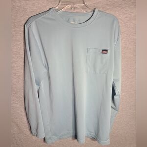 🛠️ Dickies Performance Mens M Moisture Wicking Long Sleeve Pocket Blue T-Shirt